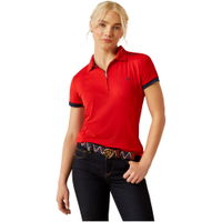 Womens Bandera Team 1/4 Zip Short Sleeve Polo Shirt